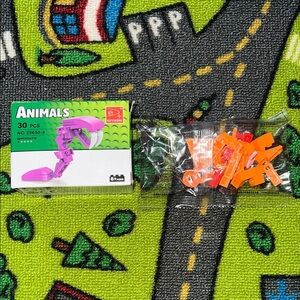 Orange and Pink Animal Building Blocks Set